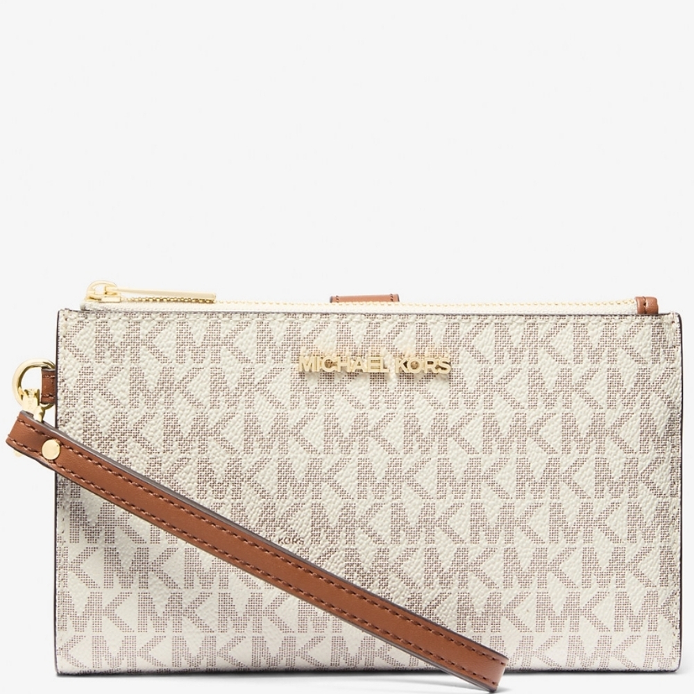 Michael Kors Beige and Brown Smartphone Wallet